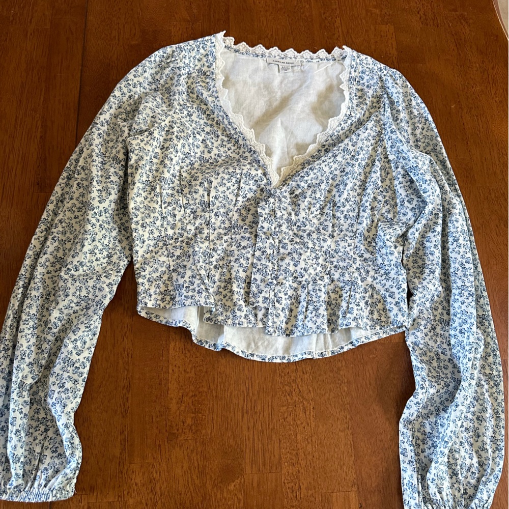 AE puff sleeve corset blouse